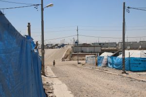 A road in theSyrian refugees camp Gawilan