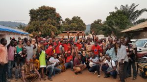 Group photo of the Première Urgence Internationale's mission in Central African Republic