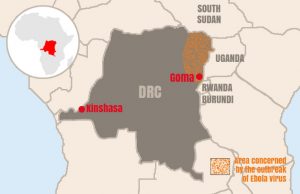 Carte de RDC et de la ville de Goma