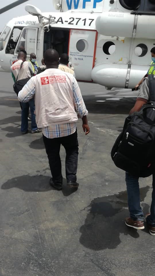 Départ des équipes de Première Urgence Internationale vers Sebba le 12 juin 2021 avec le vol United Nation Humanitarian Air Service (UNHAS)