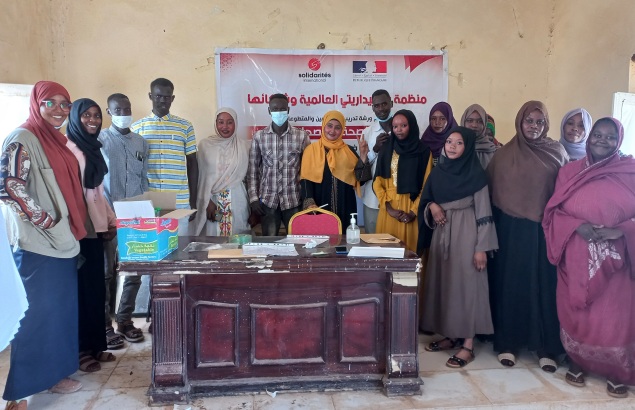 volontaires de santé communautaire de Première Urgence Internationale au Soudan