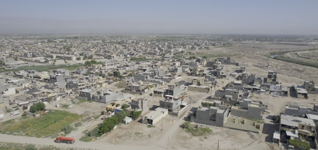 Vue aérienne de la ville d'Abu Ghraib