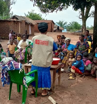Sensibilisation sur la malnutrition infantile au Sud-Kivu par Première Urgence Internationale