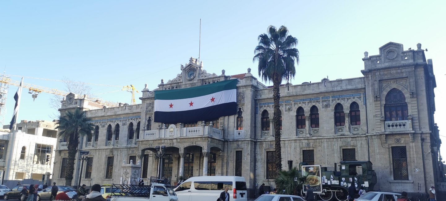 ville en syrie drapeau